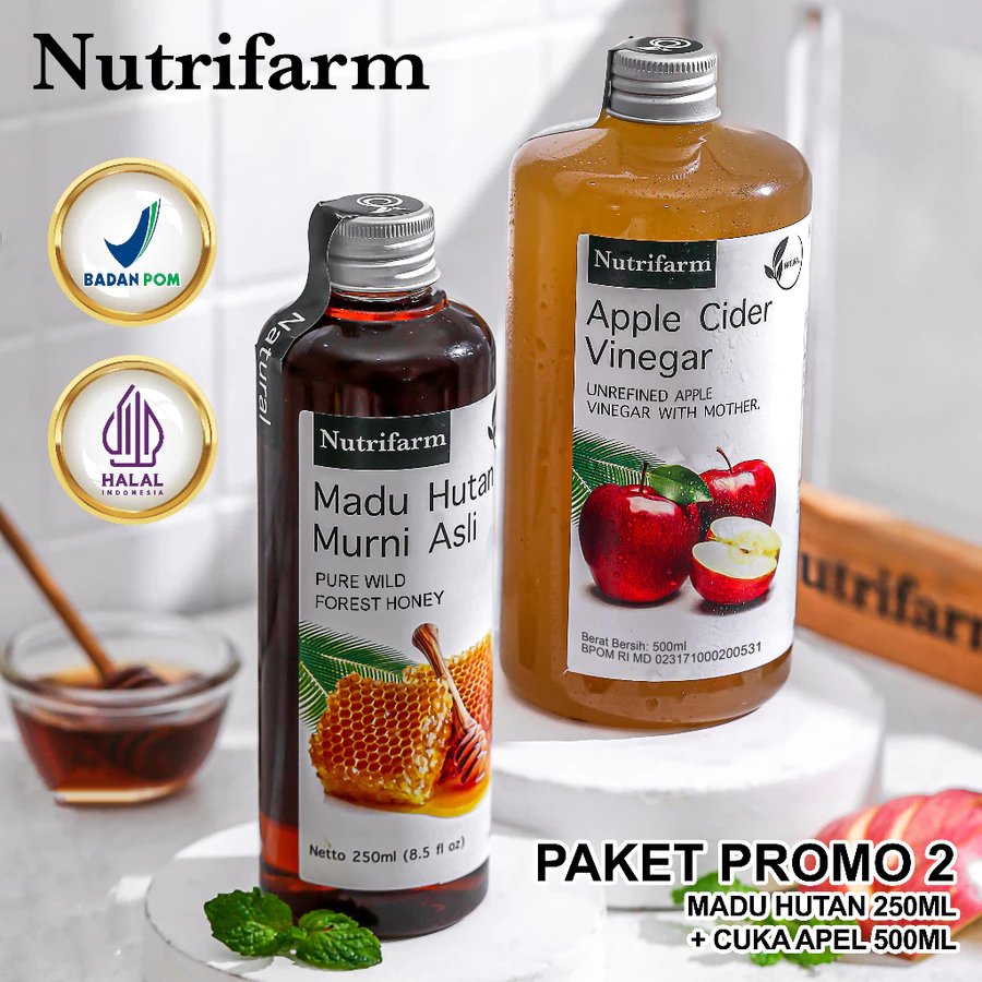 

NUTRIFARM CUKA APEL 500ML DAN MADU HUTAN 250ML [Paket 2in1]