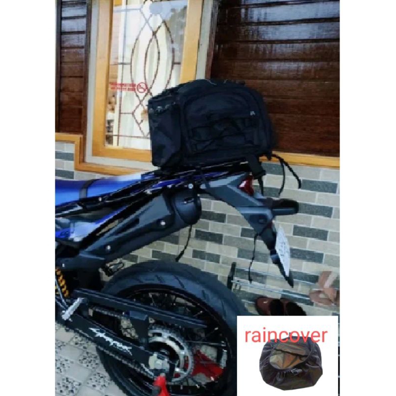 tas bagasi motor trail terbaru set raincover Kawasaki KLX,CRF bok motor jok belakang