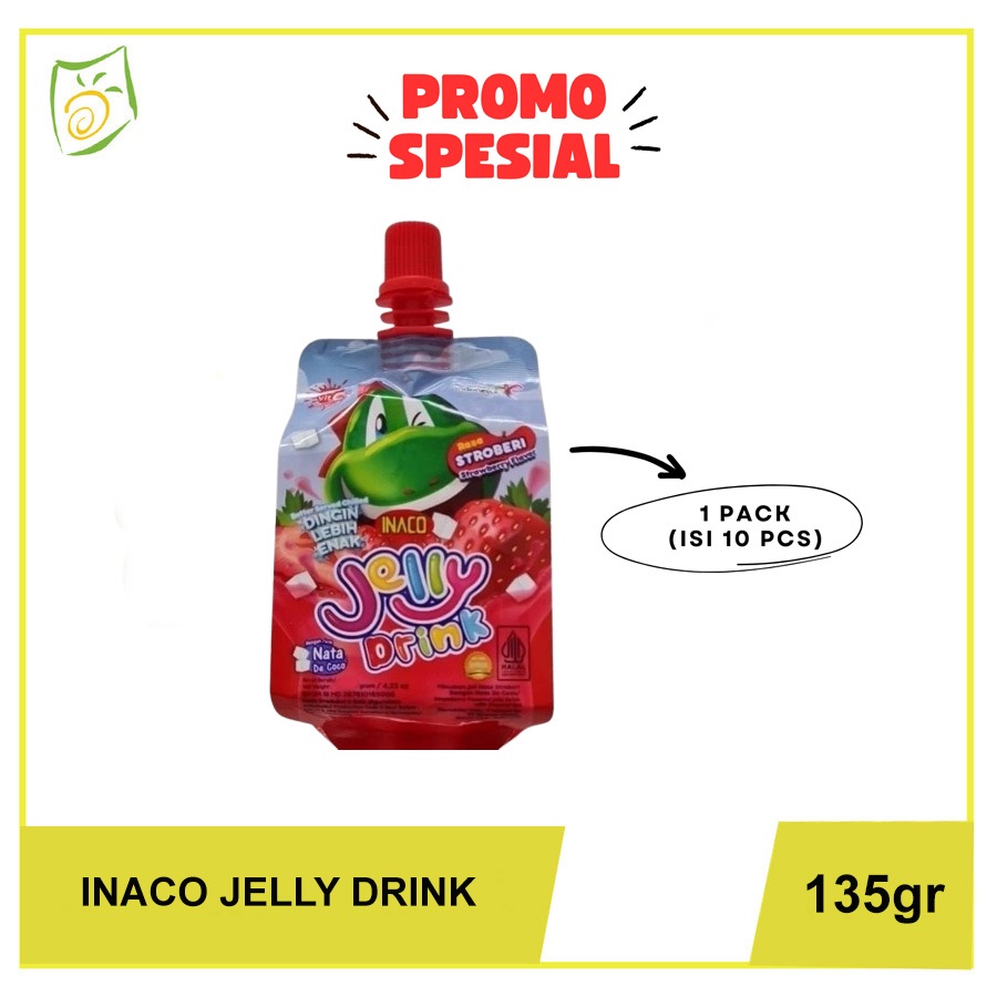 

10 Pcs Inaco Jelly Drink Strawberry 135gr