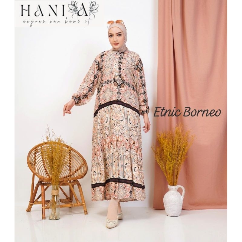 Ethnic Borneo midi dress busui & wudhu friendly, by Hania