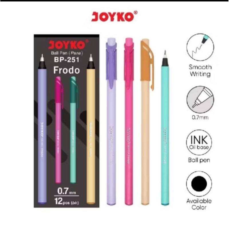 

Pulpen pena Joyko BP-251 FRODO 0,7 mm 1 pack isi 12pcs