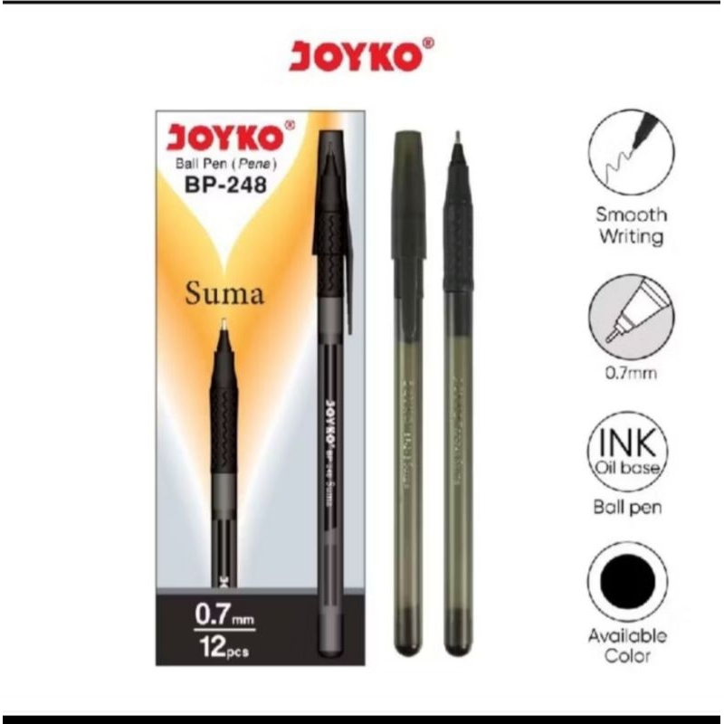 

Pulpen pena Joyko BP-248 SUMA 0,7mm 1 pack isi 12pcs