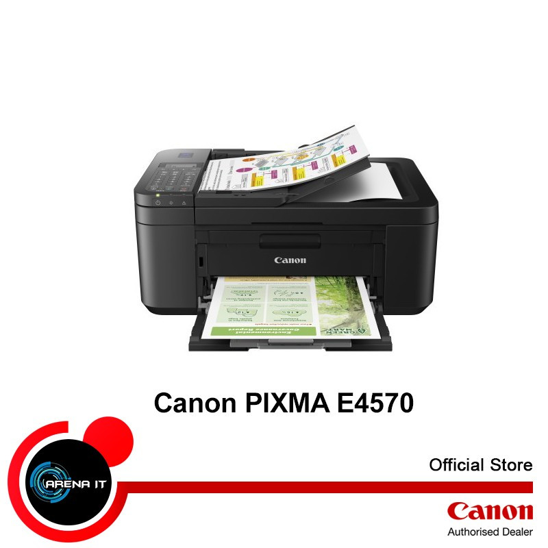 Printer Inkjet CANON PIXMA E4570 - Print Scan Copy Wifi ADF Fax - Printer Cartridge AIO 4 in 1 - Pri
