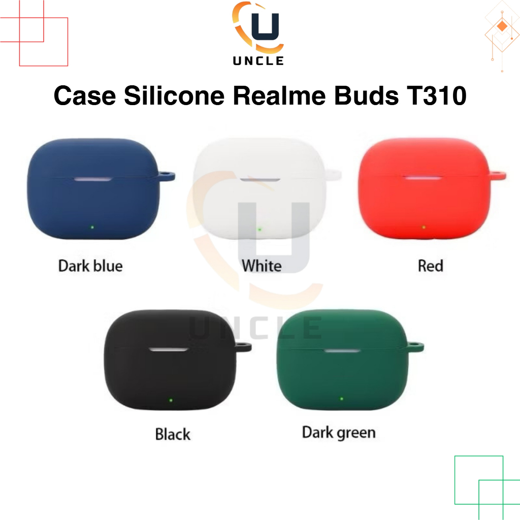 Case Polos Casing Cover Silicone Realme Buds T310 + Carabiner Uncle.id