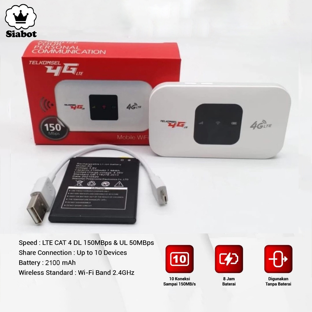 MIFI MODEM WIFI 4G UNLOCK OPERATOR Perdana Telkomsel 4G Portable Mobile WiFi Portable Semua Operator