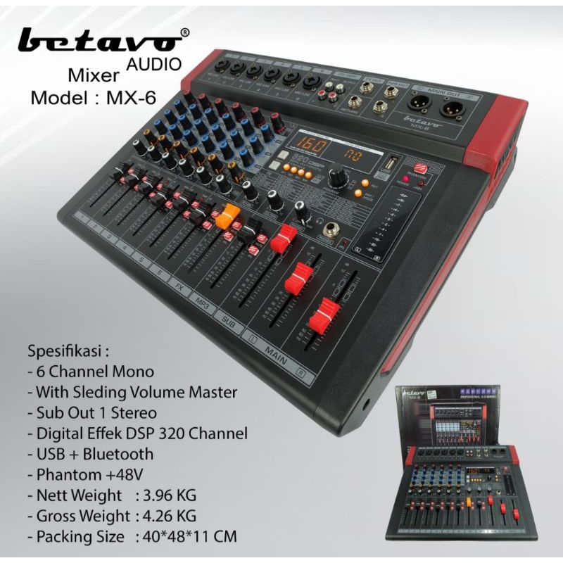 POWER MIXER BETAVO MX6 ORIGINAL MIXER 6 CHANNEL