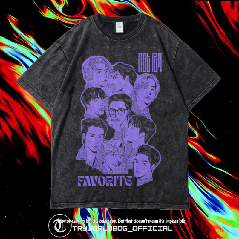 TRYWORLDBDG OFFICIAL "NCT127" KAOS OVERSIZED | KAOS WASHED | STONE WASH | OVERSIZED T SHIRT | KAOS N