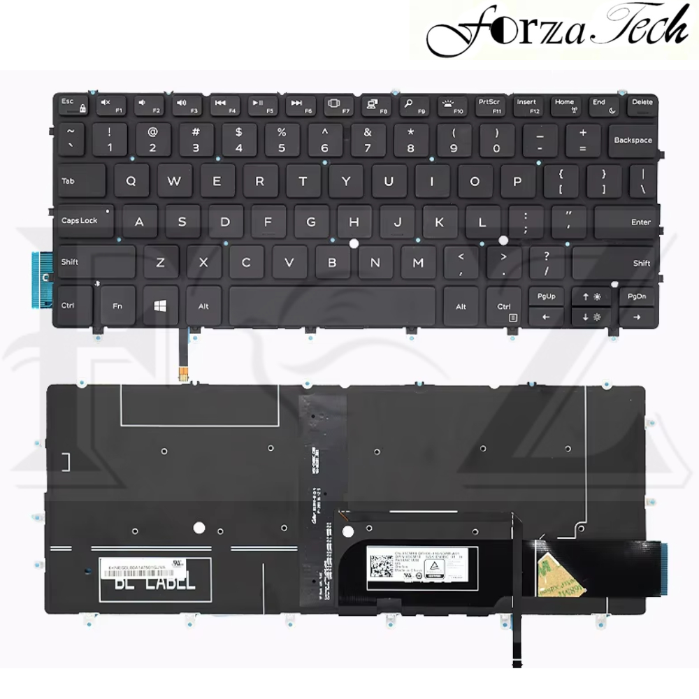 Keyboard Laptop XPS 13 9305 9370 9380 13-9370 13-9380 P82G HITAM LAMPU BACLIT BACKLIGHT BERGARANSI N