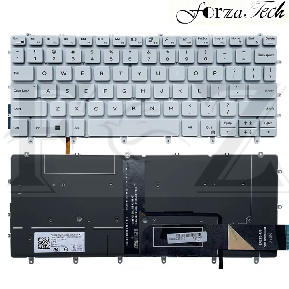 Keyboard Laptop XPS 13 9305 9370 9380 13-9370 13-9380 P82G WHITE LAMPU BACLIT BACKLIGHT BERGARANSI N
