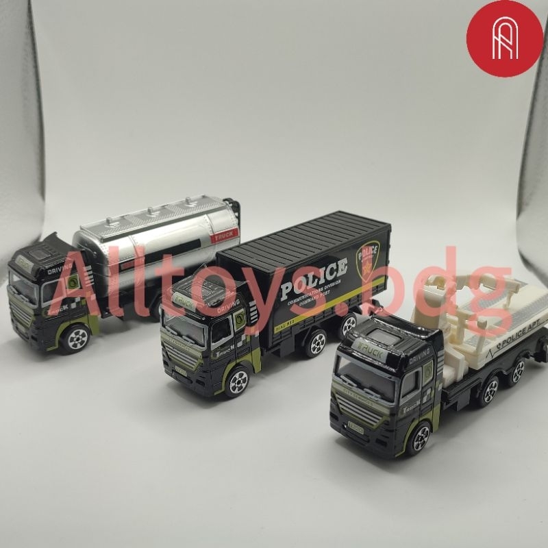 Diecast Metal Truck Series Police 1:64 Truck Tangki / Truck Box / Truck Towing / Metal / Police / Po