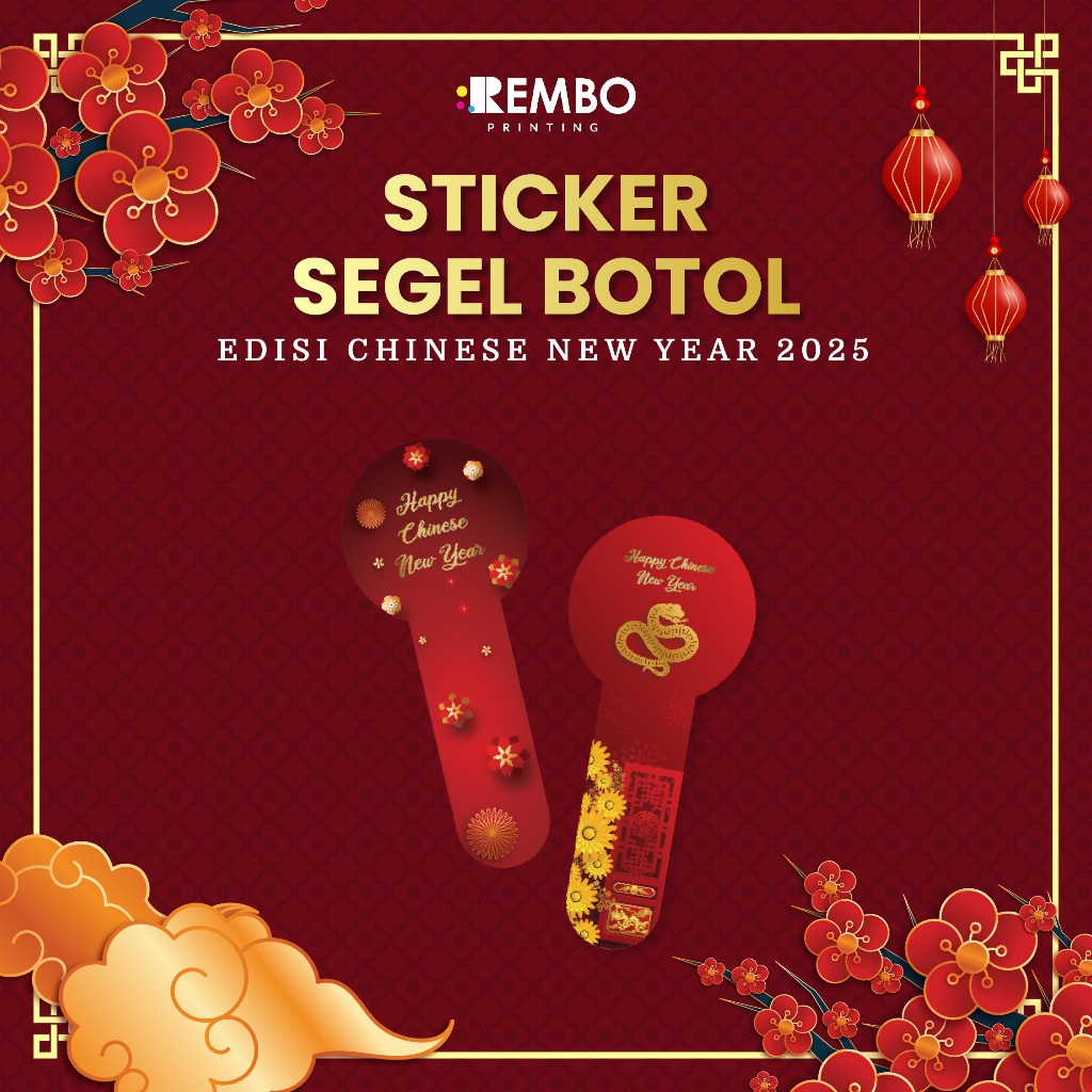 

Cetak Stiker Segel Botol Edisi Imlek Chinese New Year - Sticker Kemasan Makanan Minuman Toples - CNY 2025