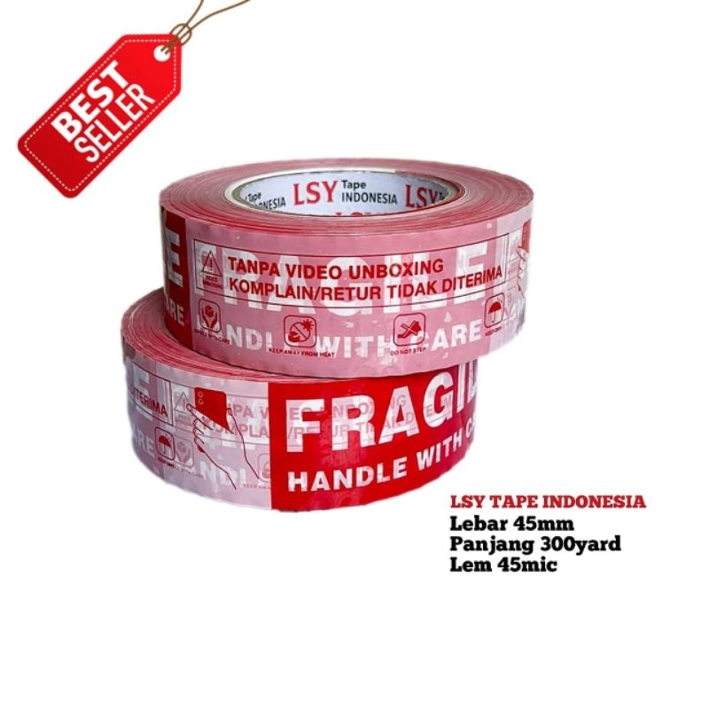 

lakban fragile unboxing mix CMH merk LSY TAPE INDONESIA terlaris