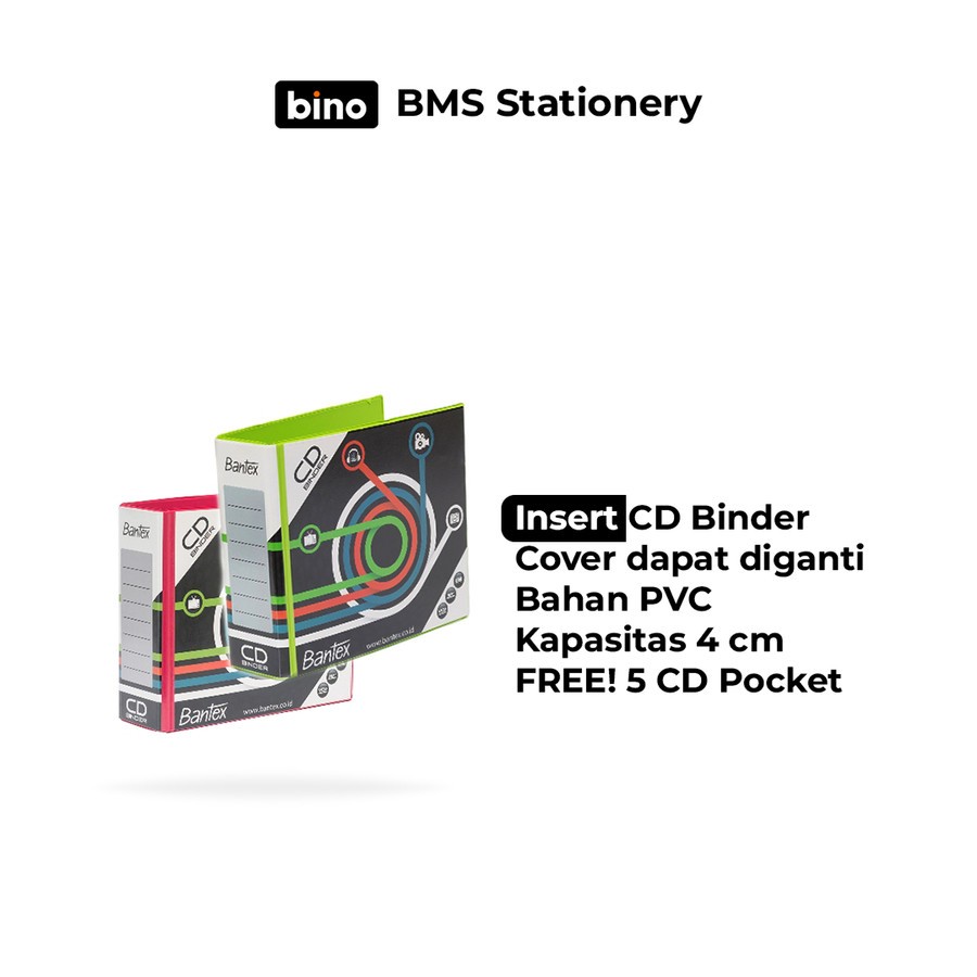 

Bantex CD Binder 2 Ring 40mm (Include 5 Pcs Pocket) # 8540 (pcs)