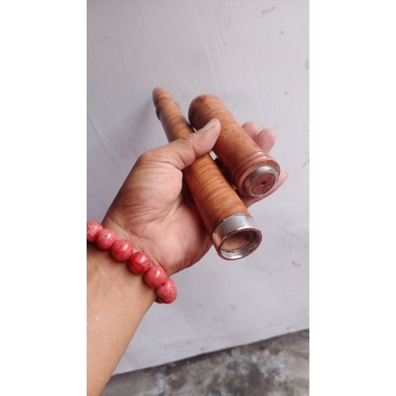 tongkat komando kayu setigi untuk keris cacing kanil warangka dan gagang