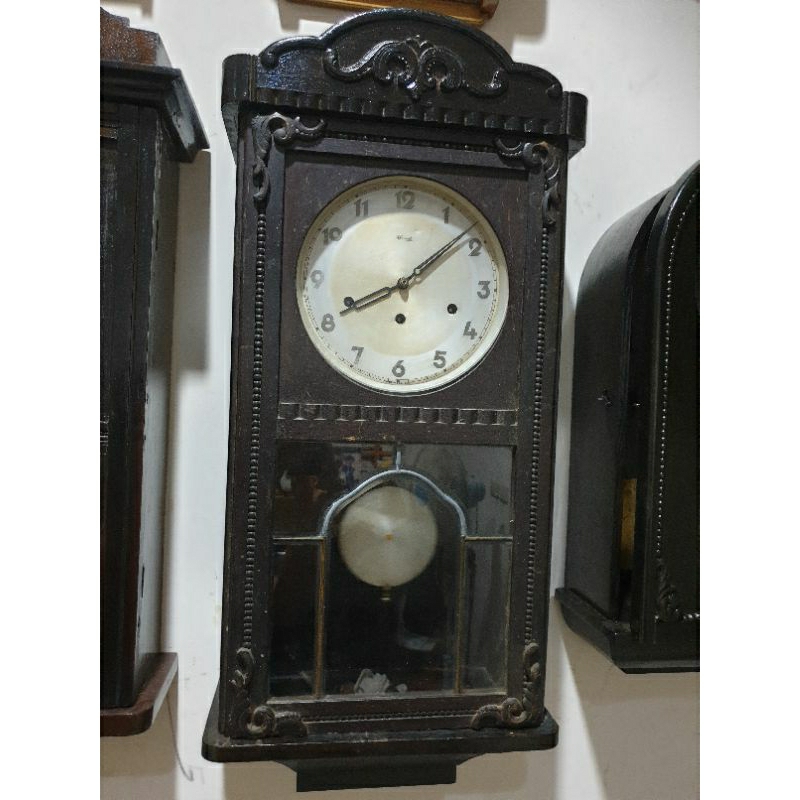 Jam Dinding Antik Kienzle perempatan Plat unik 2 tone made in Germany