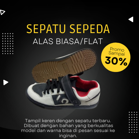 sepatu sepeda alas flat biasa // sepatu sepeda kulit asli MTB advanture ENDURO XC DOWNHILL alas bias