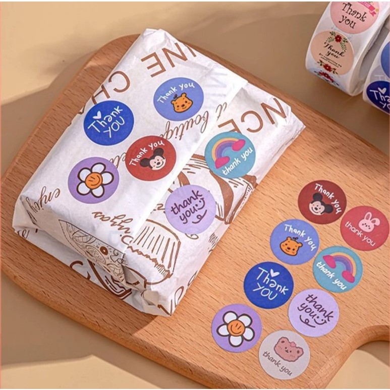 

YH 500PCS / 1 ROLL STIKER TERIMA KASIH / STICKER THANK YOU / STIKER TERIMA KASIH WARNA SELF ADHESIVE SEAL LABEL ROLL
