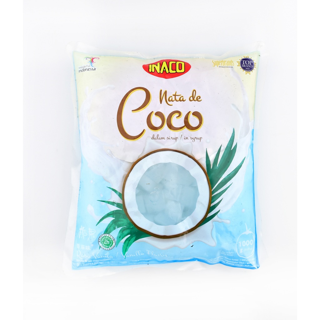 

inaco nata de coco dalam sirup rasa vanila 1 kg