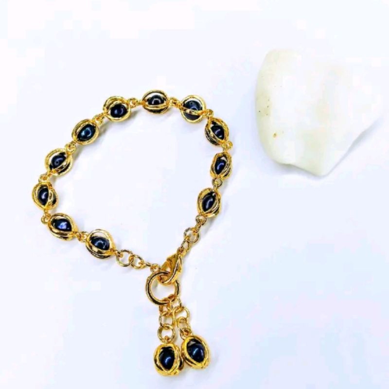 gelang mutiara hitam asli lombok bersertifikat