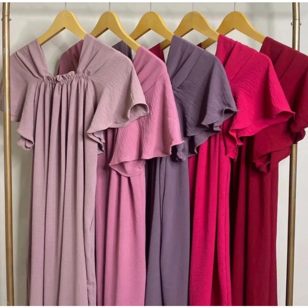 LAURA DRESS CRINKLE AIRFLOW Fashion Wanita Baju Dres Wanita Terbaru 2023 Model Korean Style kekinian