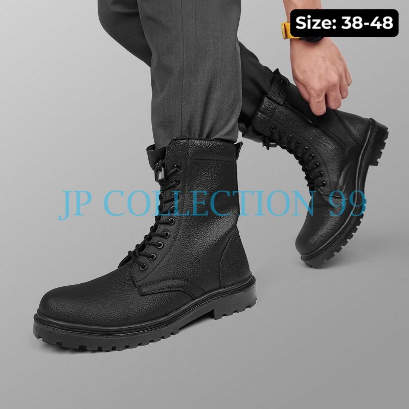 SEPATU PDH KULIT JERUK Linmas Satpam Security tali resleting Size 38-48