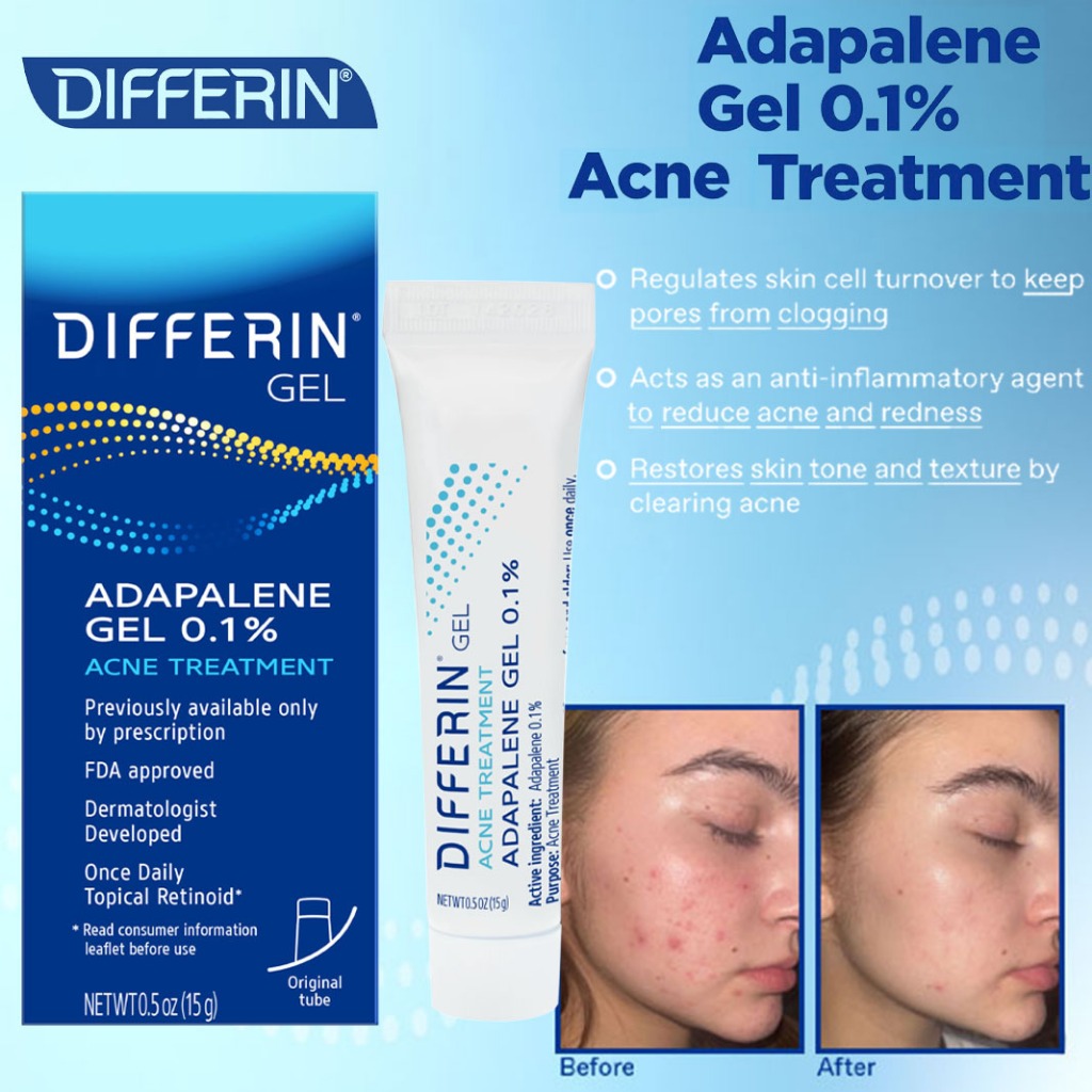 Differin Acne Treatment Gel/Differin Adapalene Gel 0.1% Acne Treatment 15gr/Treatment Jerawat/Acne T