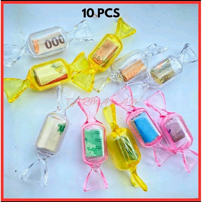 

Hemat 10Pcs Amplop Uang Akrilik Unik Angpau Lebaran Lucu Bentuk Permen Transparan