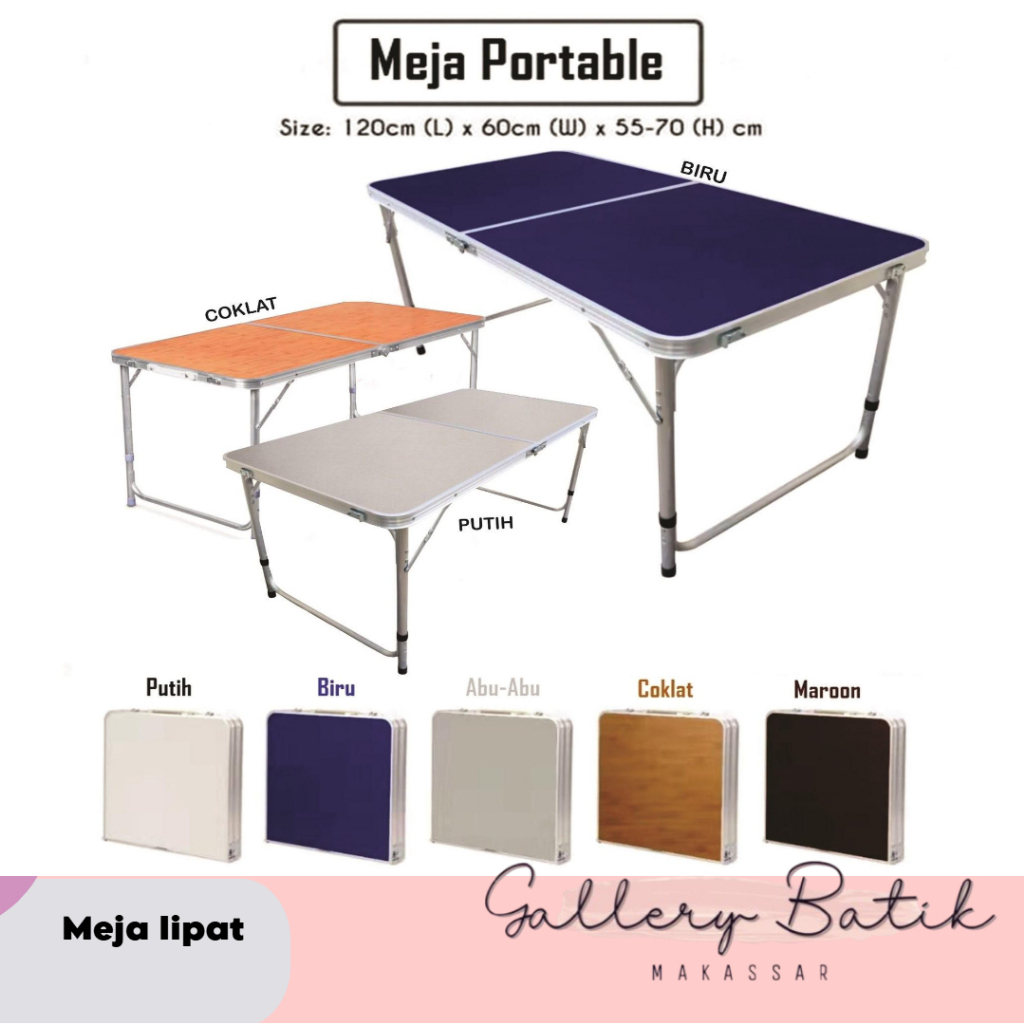 MEJA LIPAT PORTABLE JUMBO / MEJA LIPAT MULTIFUNGSI MAKASSAR [[Gallery Batik Makassar]]