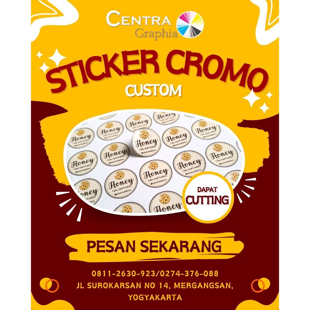 

Sticker / Cetak Sticker / Print Stiker A3 / Cromo / Vinyl /Transparant / Cutting