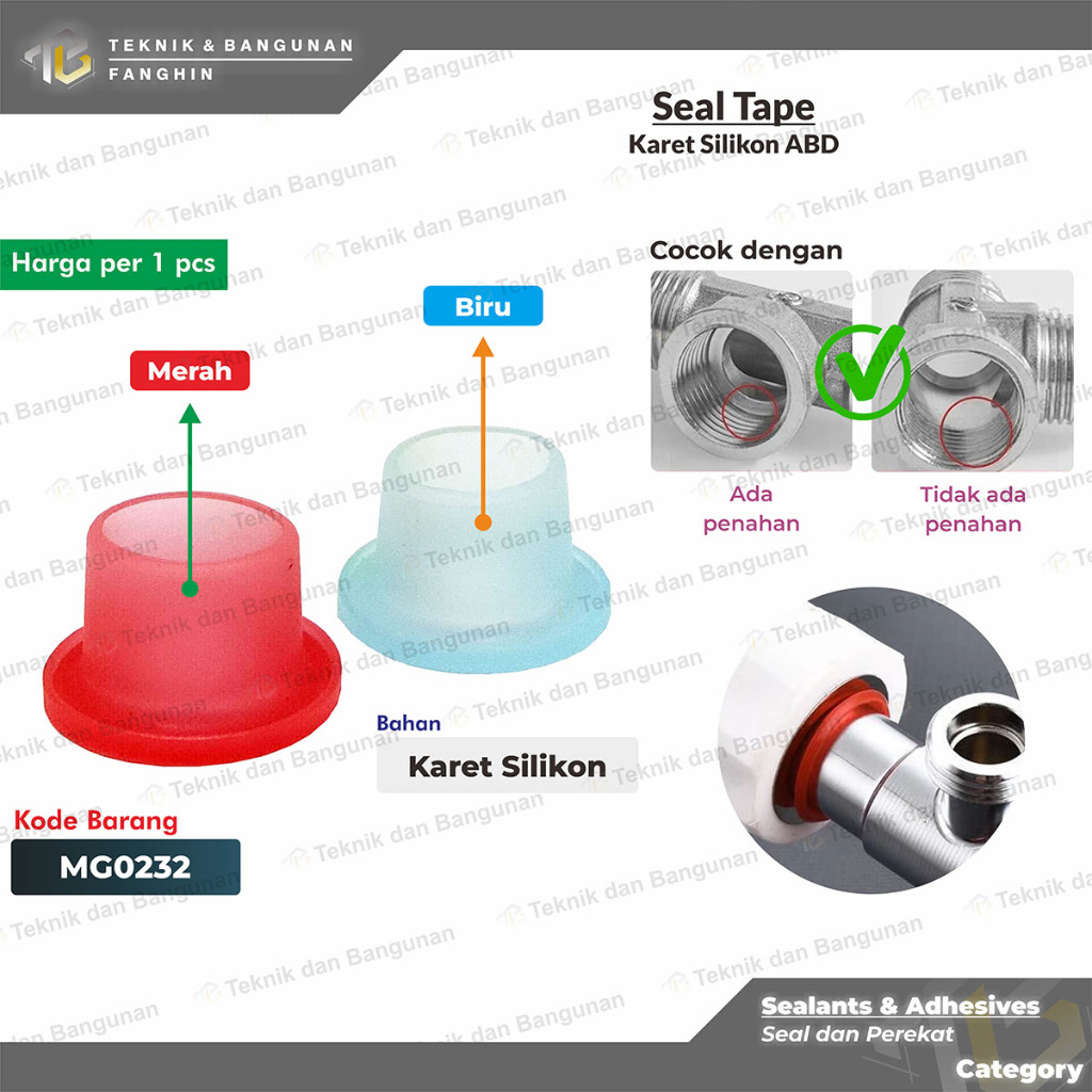 KARET SILIKON PENGGANTI SEAL TAPE KRAN SILICON RUBBER RING ANTI BOCOR 1/2 INCH RUBBER SEAL KERAN ABD