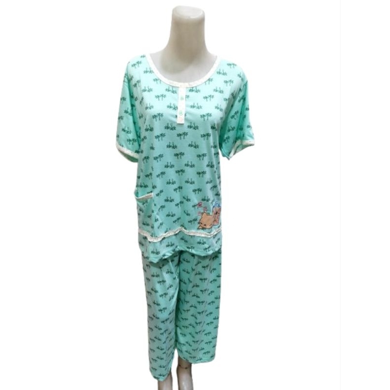 setelan baju tidur kaos wanita CP Beris XL celana panjang