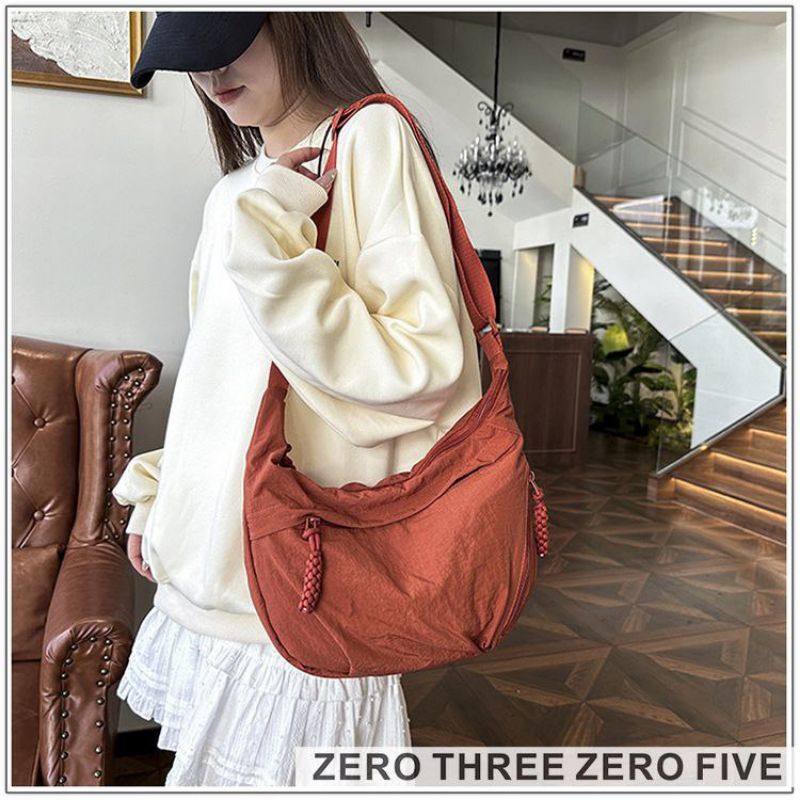 MAHGOSHOP TAS WANITA SLINGBAG CROSSBORDER Nylon WAISTBAG NEW LARGE ALA UNIKLO