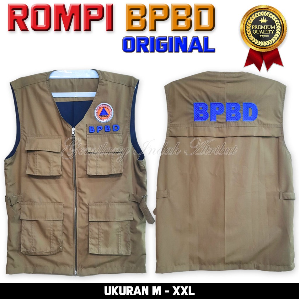 Rompi BPBD Warna Resmi Bordir Timbul Premium
