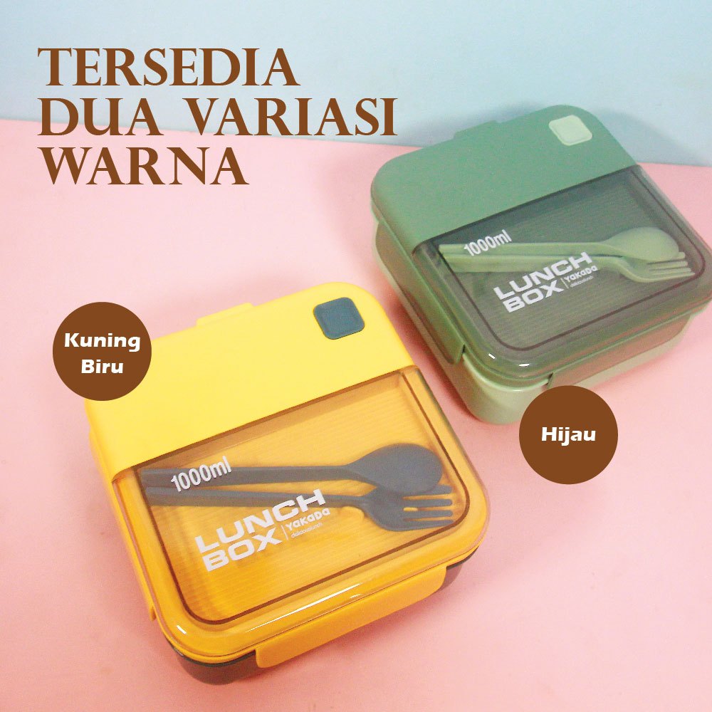 Kotak Makan Lunch Box 1000 ml Kotak Makan Plastik BPA Free Anti Tumpah