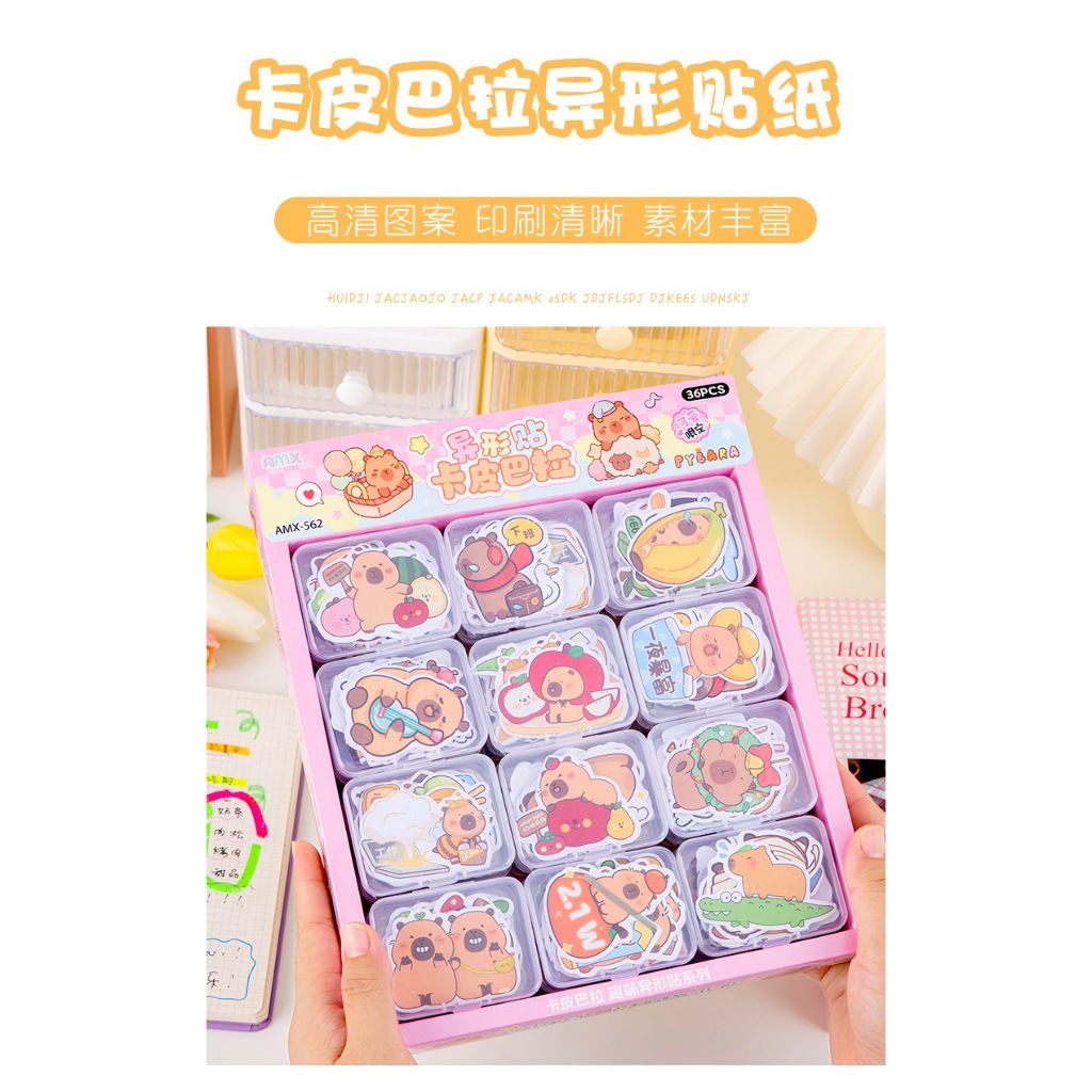 

{Capybara} Sticker Kertas Lucu Imut & Menarik Bahan Premium Berbentuk Lembaran Capybara by Kakabicam
