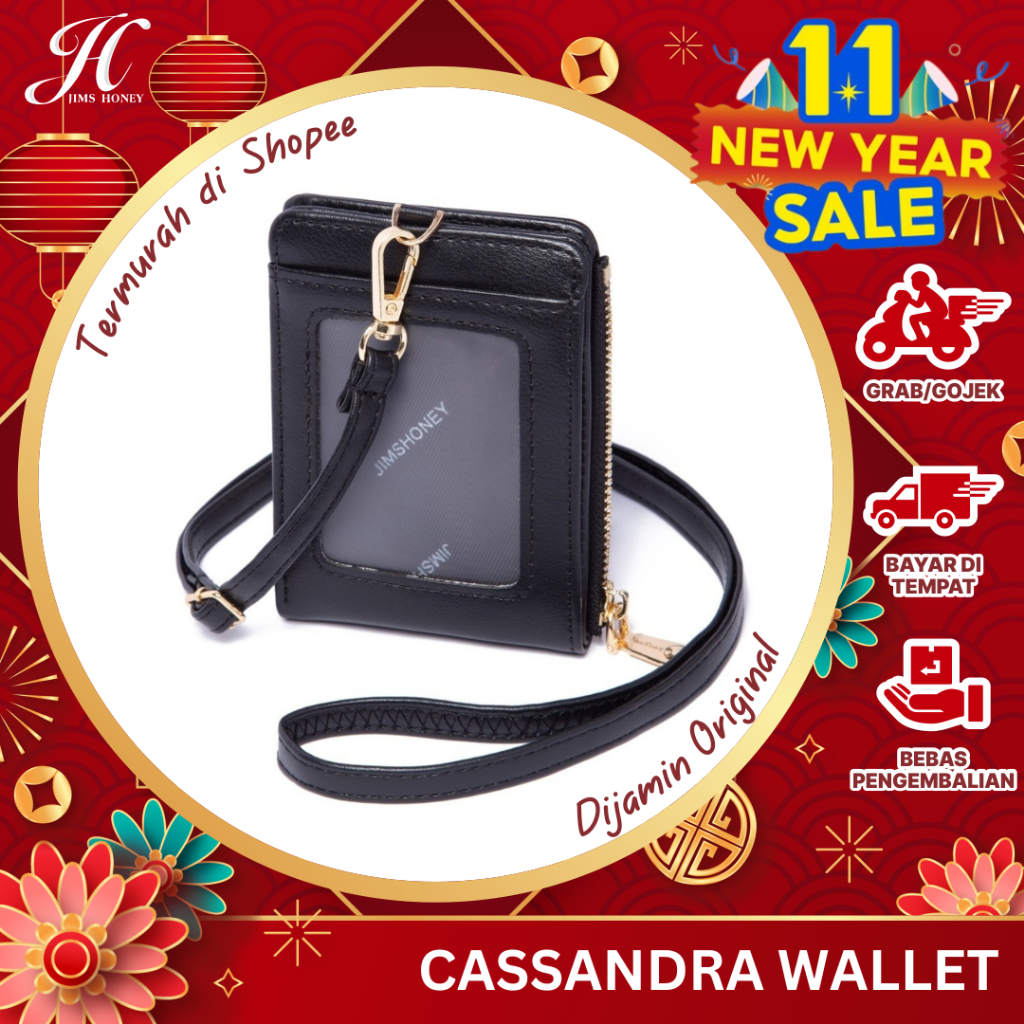 JIMS HONEY CASSANDRA WALLET DOMPET LANYARD TALI LEHER ID CARD HOLDER