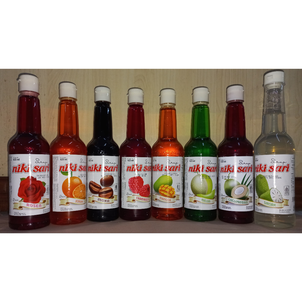 

SIRUP NIKISARI BOTOL PET 625ml - ANEKA RASA - FRAMBOZE - MELON - ROSEN - MANGGA - SIRSAK - JERUK - MOKA