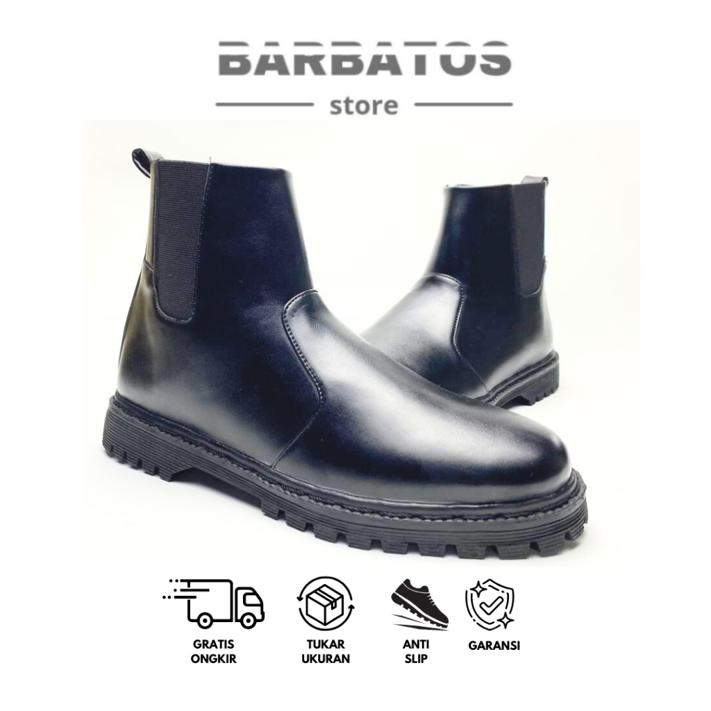Barbatos - Chelsea Boots Black Pria - Wanita