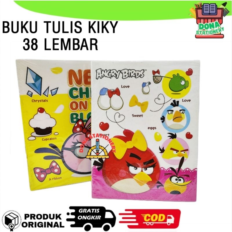 [ 1 PACK ] BUKU TULIS KIKY 38 LEMBAR | BUKU TULIS WARNA-WARNI