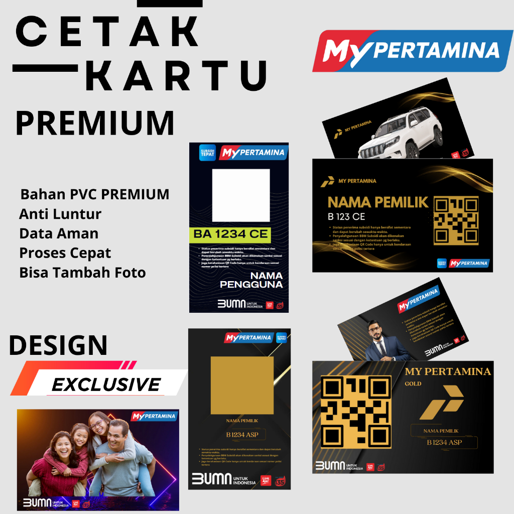 

Cetak Kartu My Pertamina Custom Bahan PVC Print UV Awet Anti Air dan Tidak Luntur Kualitas Terbaik