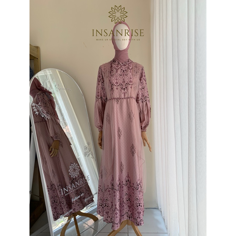 Insanrise-official Ghina Dress hijab motif mewah simpel