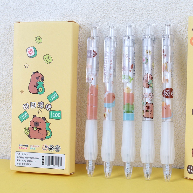 

Pena Capybara 1 Box isi 5pcs Pulpen Capybara Three Capybara Pen