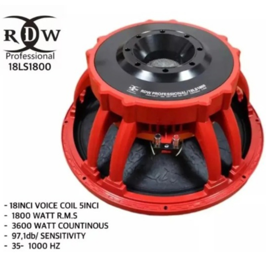 Komponen Speaker RDW LS88CBM 18 Inch/RDW 18 LS88CBM Subwoofer Profesional/Speaker RDW Driver Bass