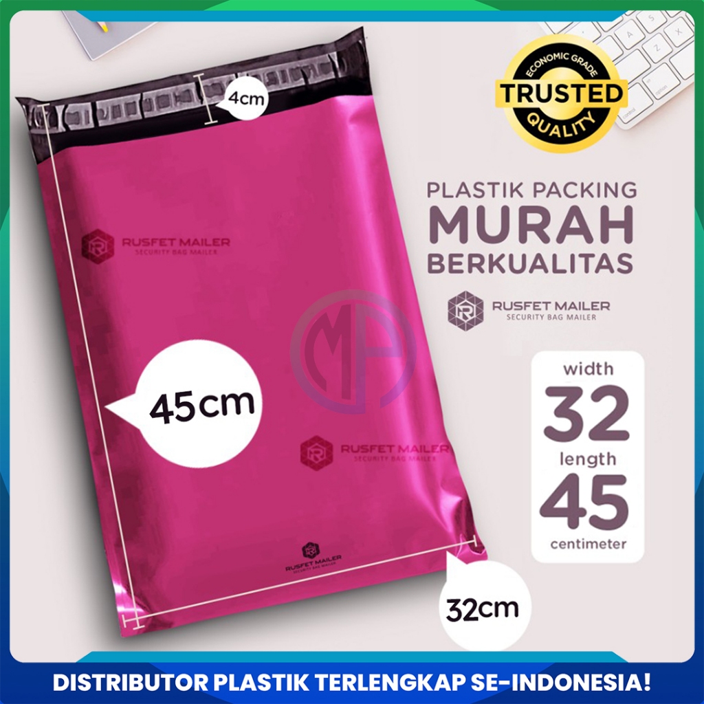 

Amplop Plastik Polymailer Pink 32cm x 45cm Low Cost Plastic Packing Polos Online shop Rusfet Murah
