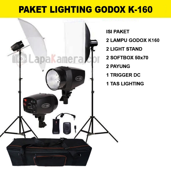 paket lampu studio godox K160 / lighting godox k-160