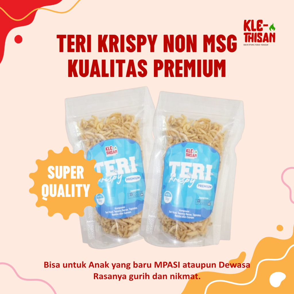 

Teri Crispy kualitas Super 50 Gram- Teri Krispi Non MSG & Pengawet/ cemilan teri/ camilan teri