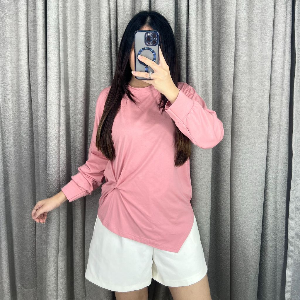 UI8 Caliste Top - Tshirt Wanita Lengan Panjang Asymmetric Top