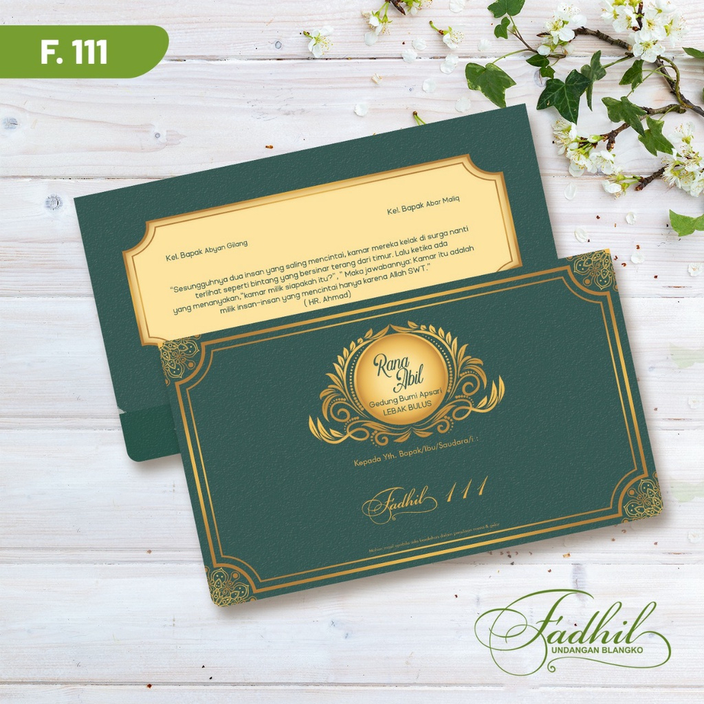 (FADHIL 111) UNDANGAN PERNIKAHAN KODE FADHIL SERI 91-112 TERMURAH DAN PRAKTIS