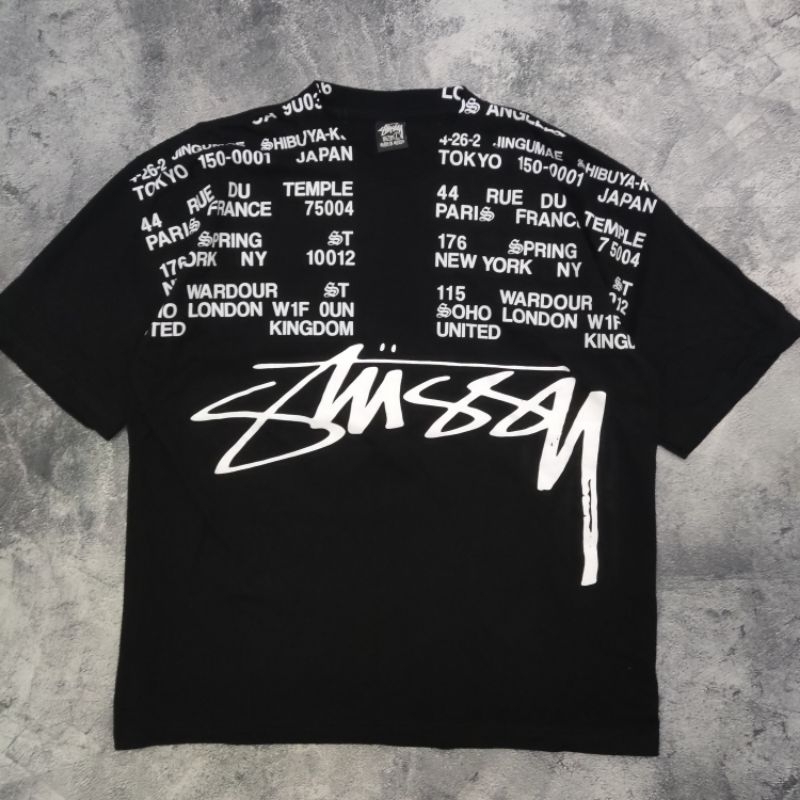 Kaos T-shirt Stussy Location bekas second