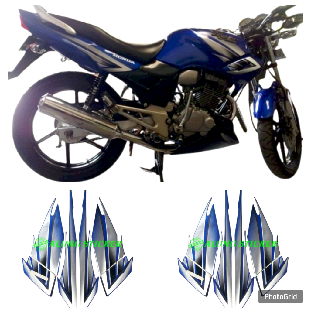STIKER STRIPING MOTOR HONDA TIGER 2005 BIRU